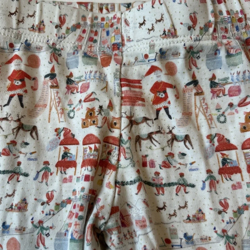 LAKE Toddler Girls Pajama Pants Size 3 Christmas Santa Reindeer Pastels
